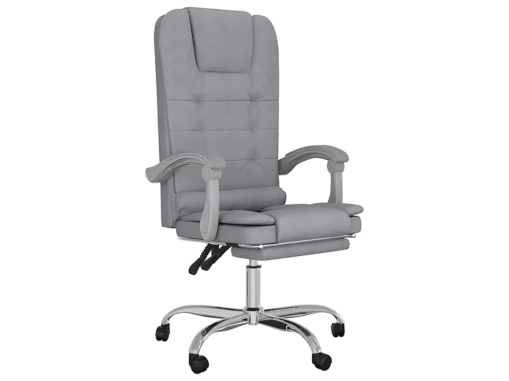 Fauteuil de massage inclinable de bureau Gris clair Tissu