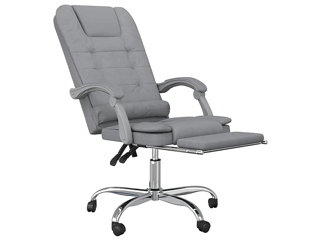 Fauteuil de massage inclinable de bureau Gris clair Tissu