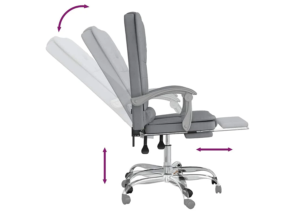 Fauteuil de massage inclinable de bureau Gris clair Tissu