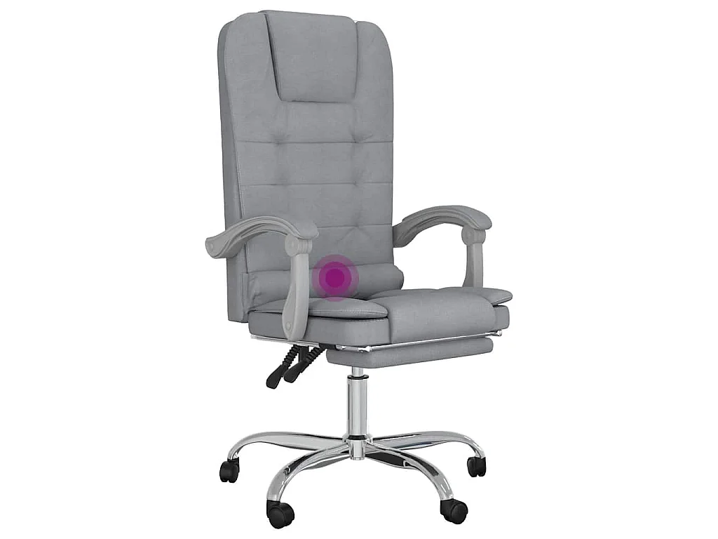 Fauteuil de massage inclinable de bureau Gris clair Tissu
