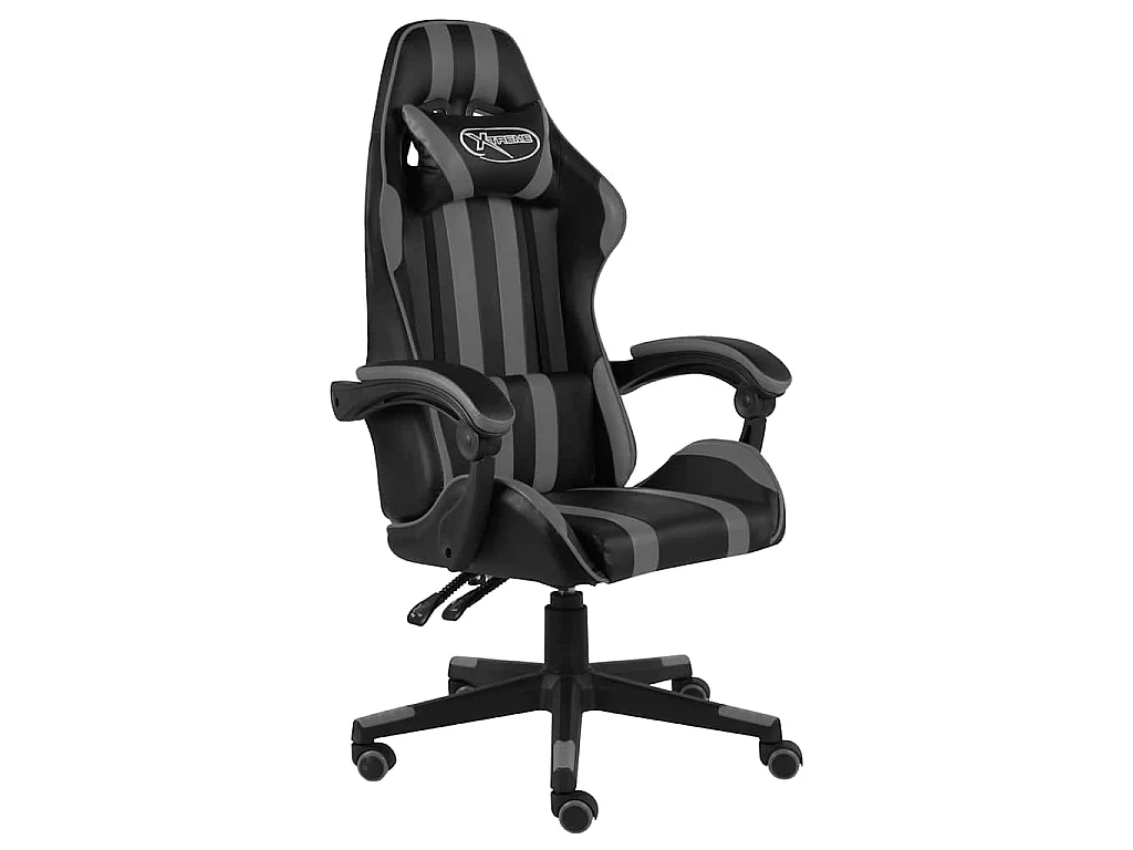 Fauteuil de jeux vidéo Noir et gris Similicuir