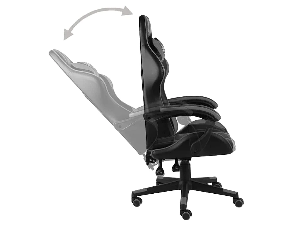 Fauteuil de jeux vidéo Noir et gris Similicuir