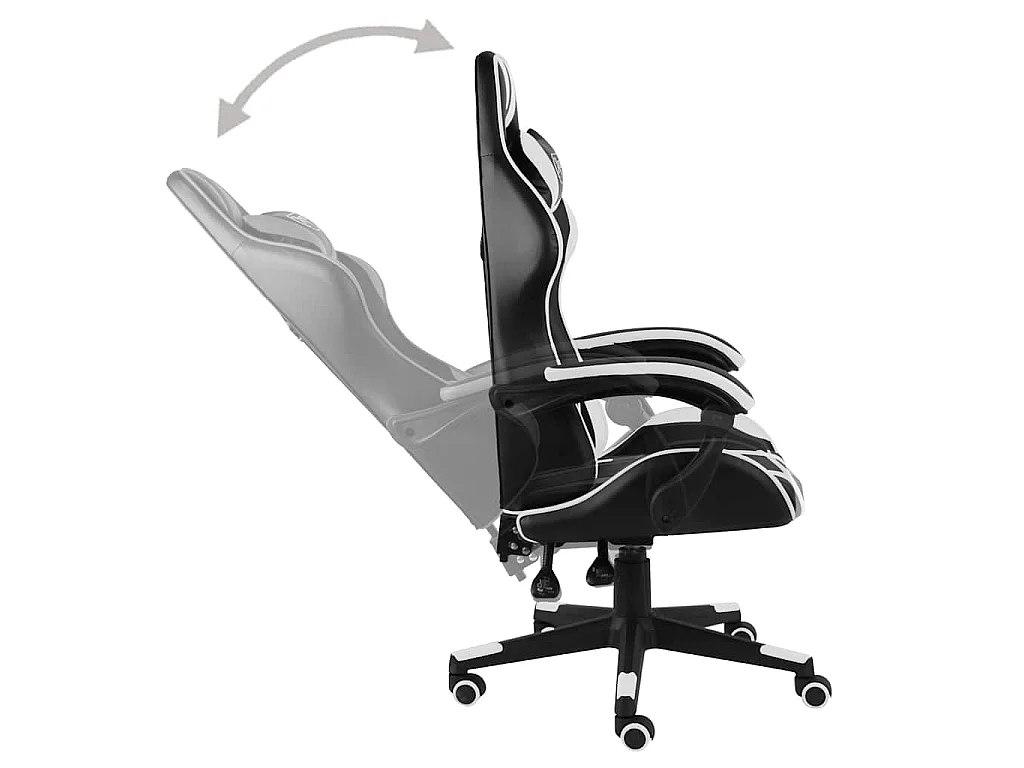 Fauteuil de jeux vidéo Noir et blanc Similicuir