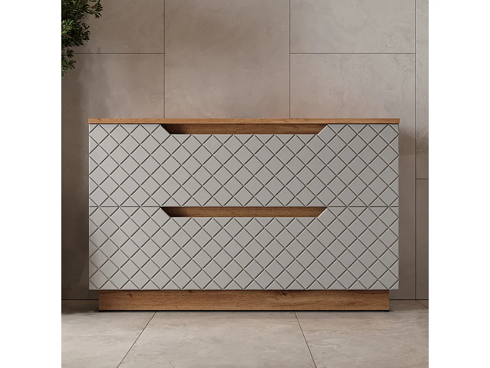 Mobile sottolavabo per bagno rovere/grigio con struttura in piastrelle 99.4x32x62.5 lotta