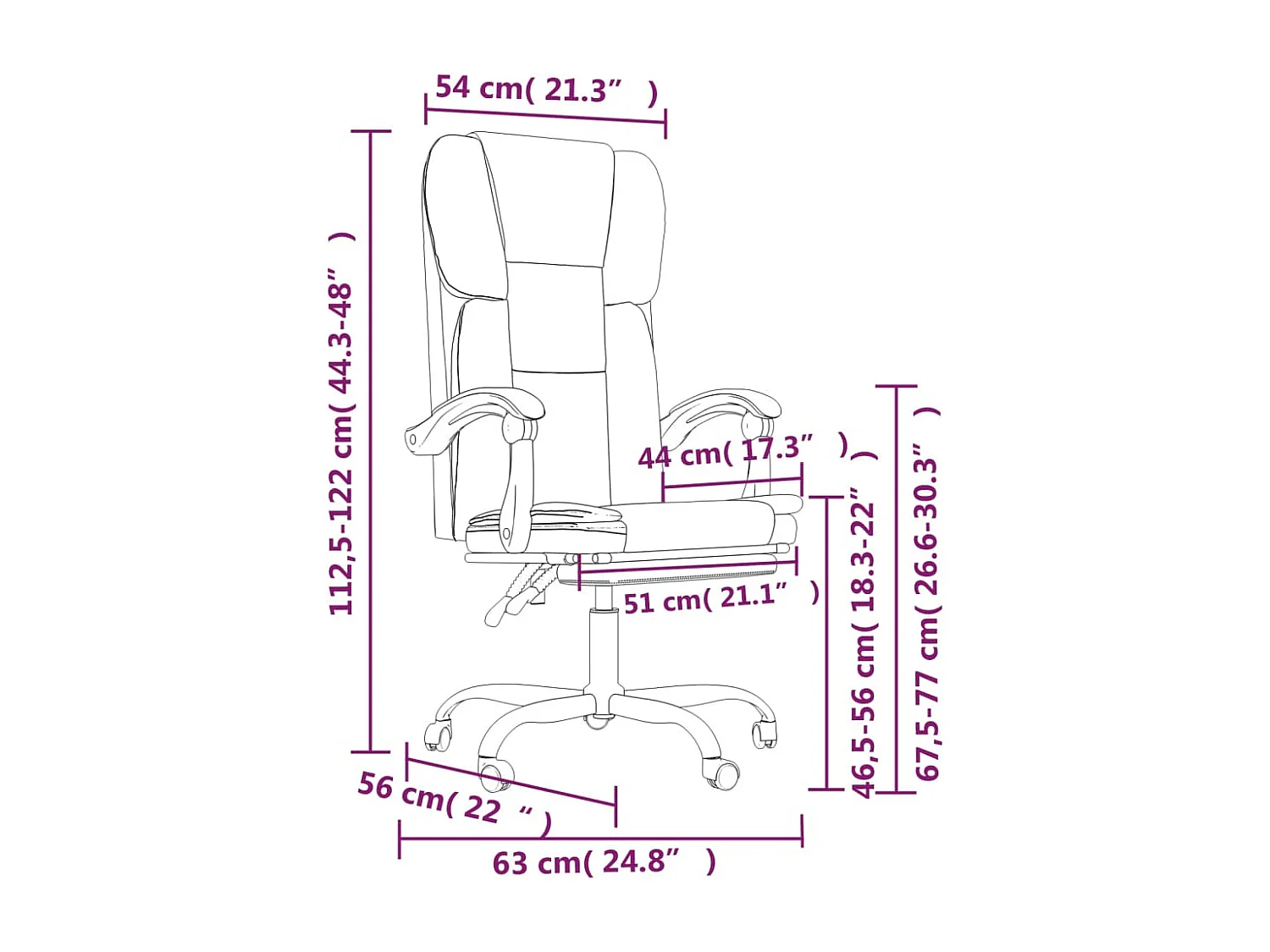 Fauteuil inclinable de bureau Gris Similicuir