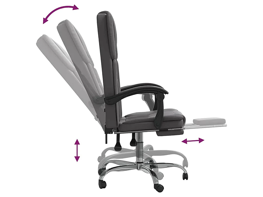 Fauteuil inclinable de bureau Gris Similicuir