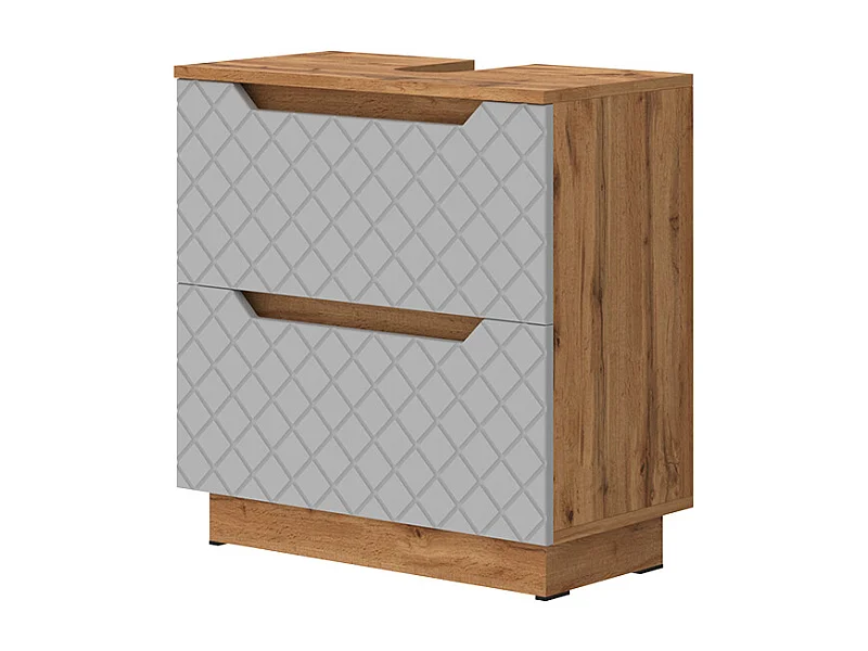 Wastafelonderkast eiken/grijs met tegelstructuur 59.8x32x62.5 lotta