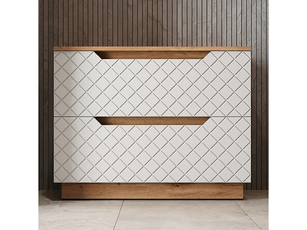 Mobile sottolavabo per bagno rovere/bianco con struttura in piastrelle 79.6x32x62.5 lotta