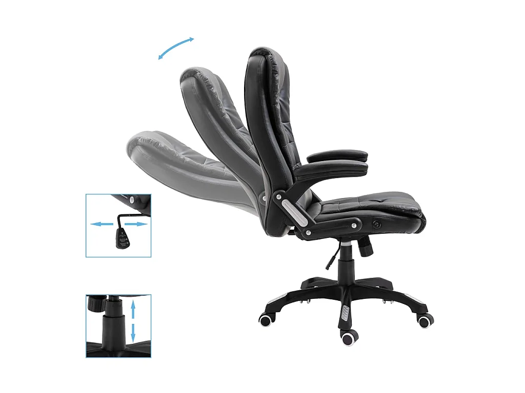 Chaise de bureau Noir Similicuir
