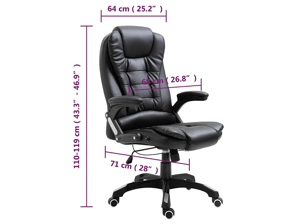 Chaise de bureau Noir Similicuir