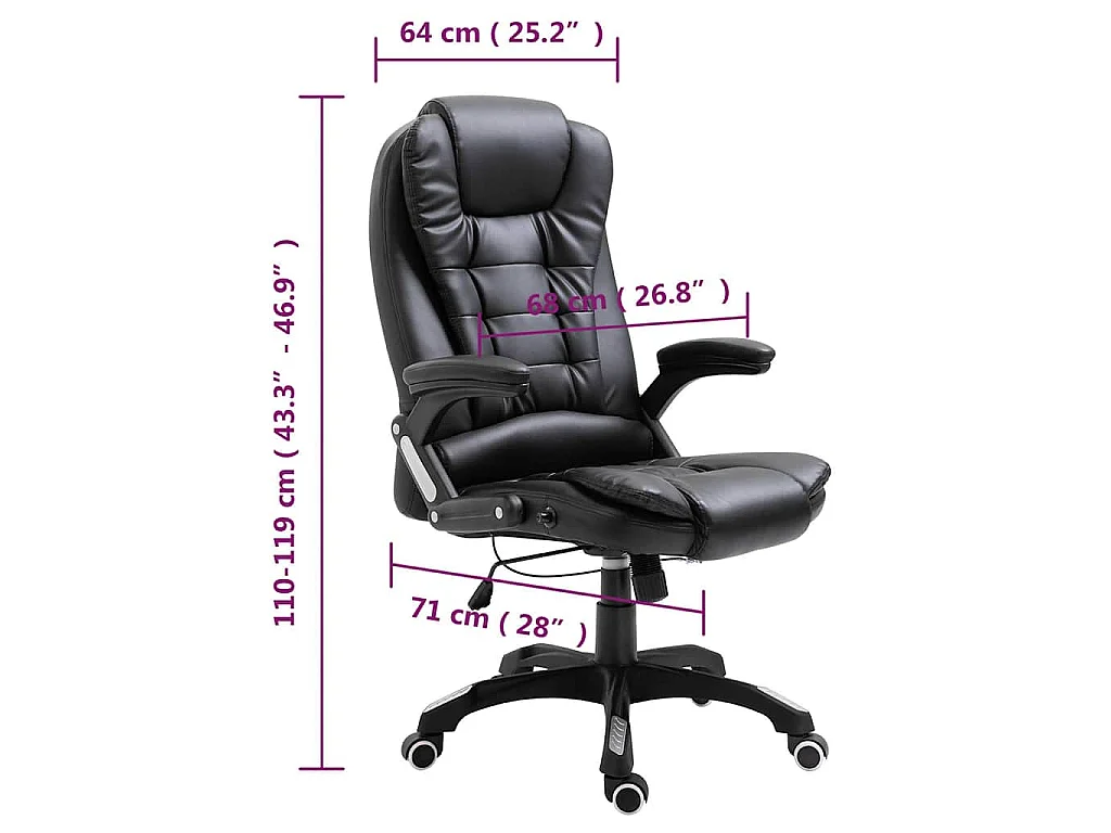 Chaise de bureau Noir Similicuir