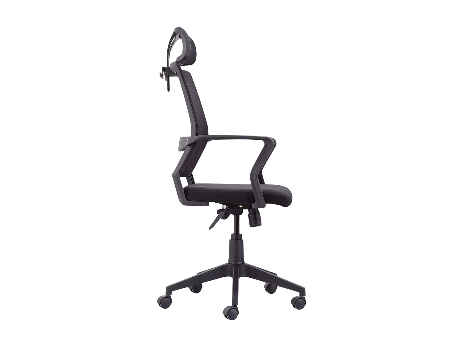 Cadeira de escritório giratória ergonômica preta com braços 64x127x64 cm