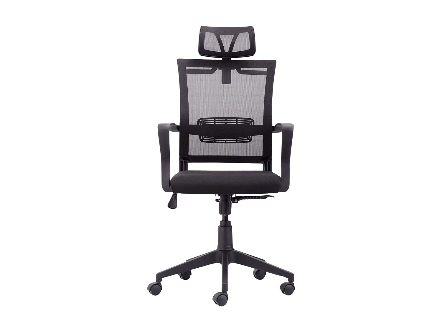 Cadeira de escritório giratória ergonômica preta com braços 64x127x64 cm