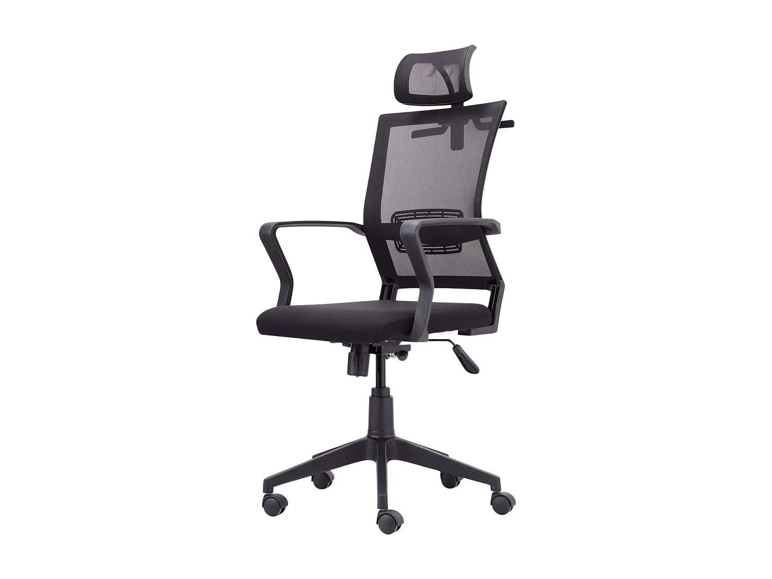 Cadeira de escritório giratória ergonômica preta com braços 64x127x64 cm
