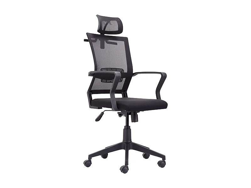 Silla Oficina Ergonómica Negra Giratoria con Reposabrazos 64x127x64 cm