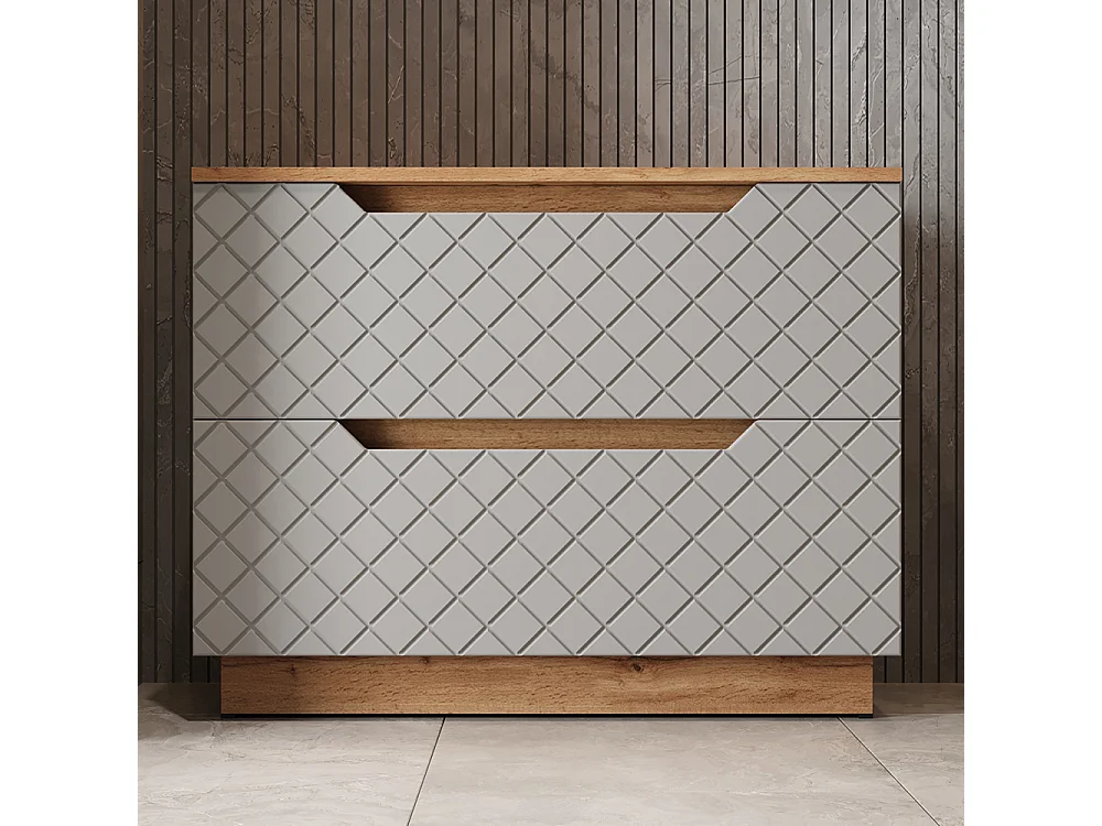 Mobile sottolavabo per bagno rovere/grigio con struttura in piastrelle 79.6x32x62.5 lotta