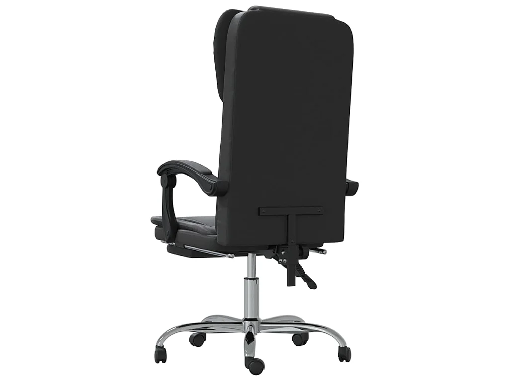 Cadeira de escritório reclinável couro artificial preto