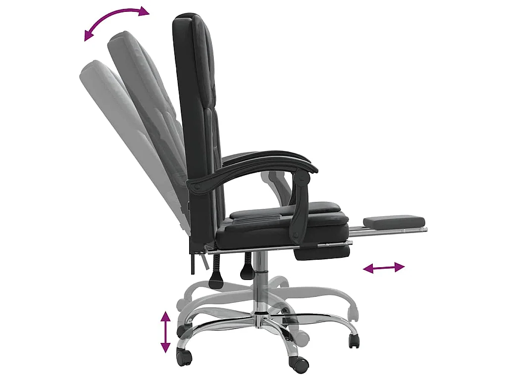 Fauteuil inclinable de bureau Noir Similicuir