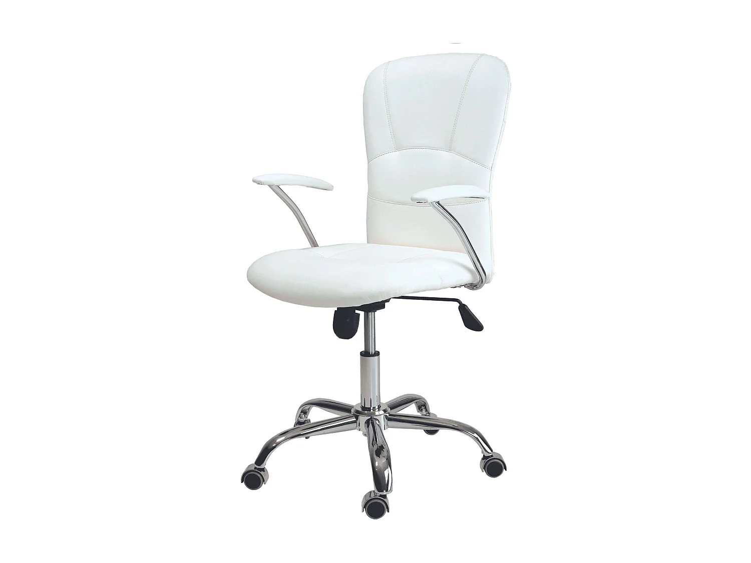 Silla oficina escritorio blanca polipiel