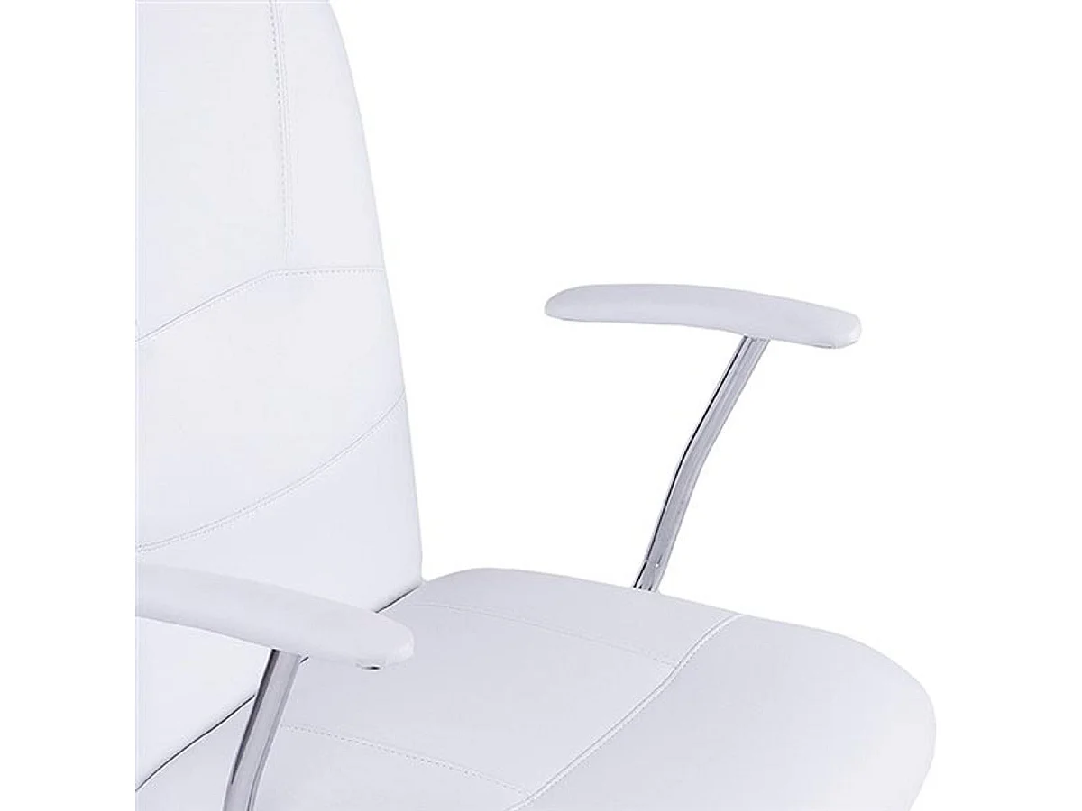 Silla oficina escritorio blanca polipiel