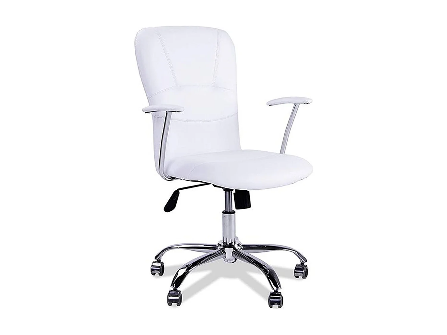 Chaise de bureau en similicuir blanc