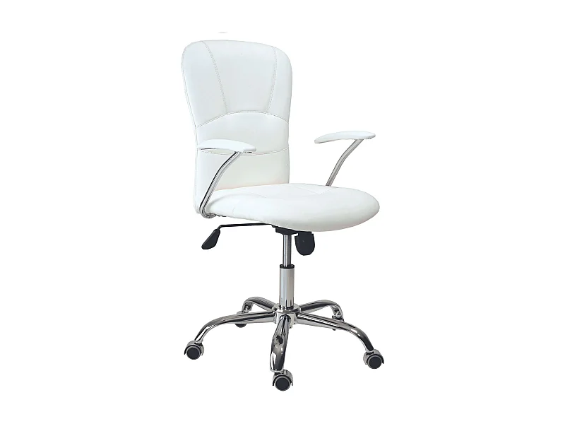 Chaise de bureau en similicuir blanc