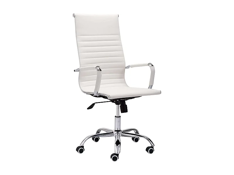 Silla Oficina Estudio Jou Blanca con Ruedas y Regulable 64x116x64 cm