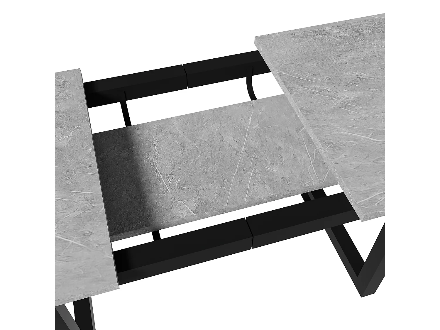 Table basse relevable table basse pour 4-6 personnes - pieds en métal - gris (140-180x80x75 cm)