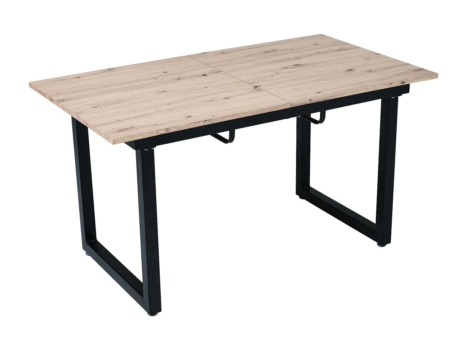 Table basse relevable table basse pour 4-6 personnes - pieds en métal - naturel clair (140-180x80x75 cm)