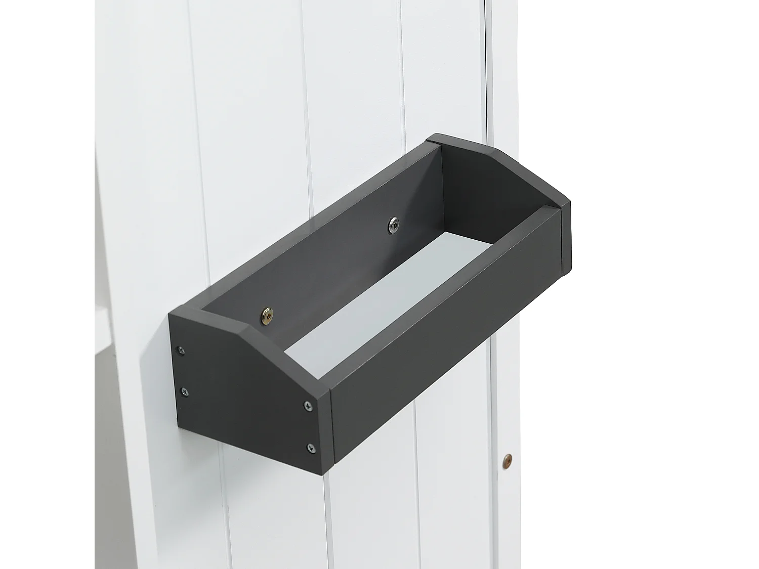 Lit superposé 90x200cm pour enfant Style moderne Rangement intégré Bois et MDF Chambre junior Blanc (Sans matelas)