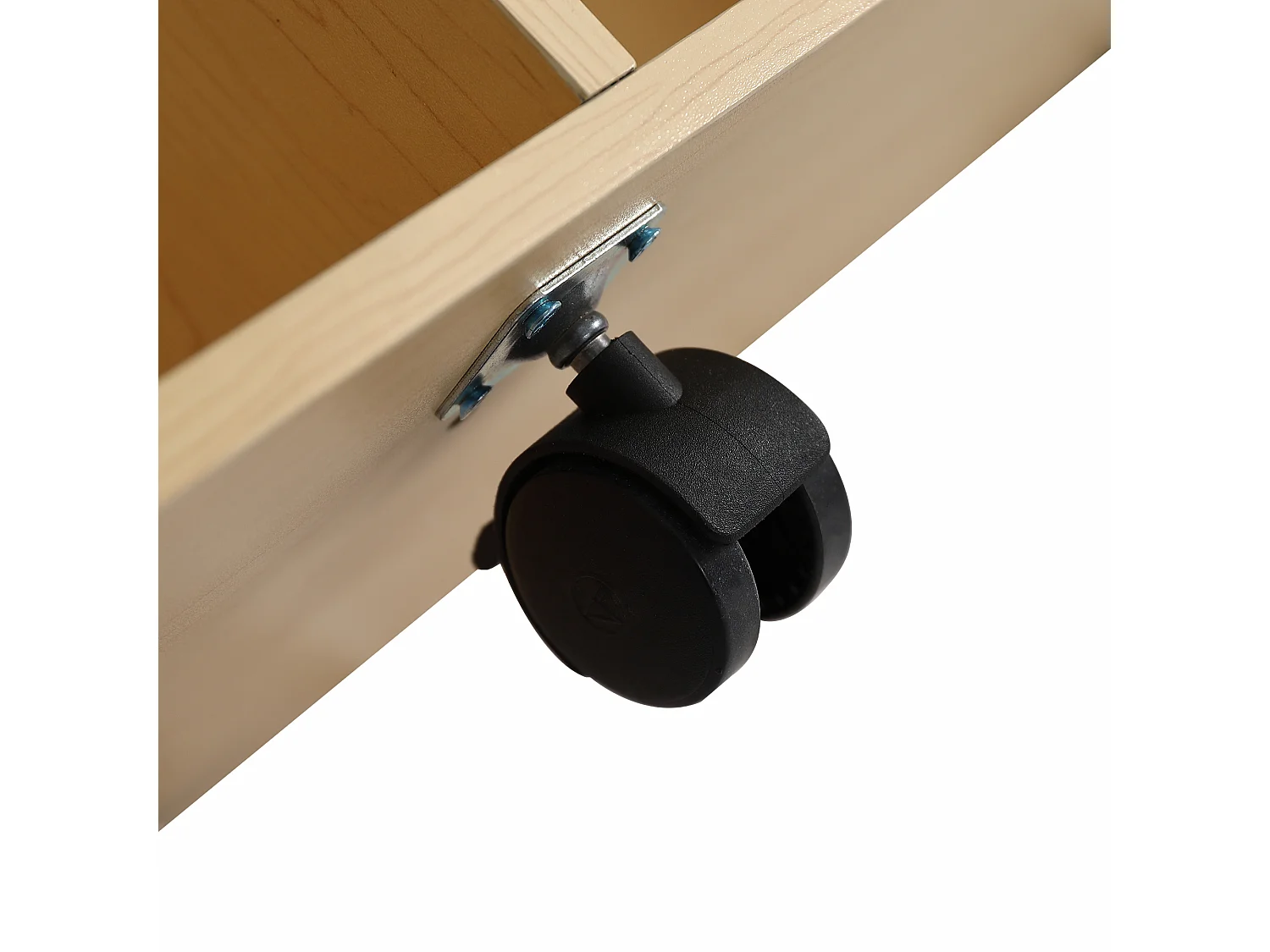 Kledingkast 222x34x95 cm met open planken en wielen. Spaanplaat. Natuurlijke kleur. Voor woonkamer, slaapkamer en kantoor.