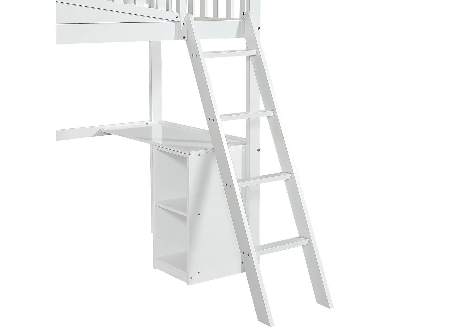 Lit superposé 90x200cm Style fonctionnel Multifonction pour chambre denfants Bois MDF et contreplaqué blanc (Sans matelas)