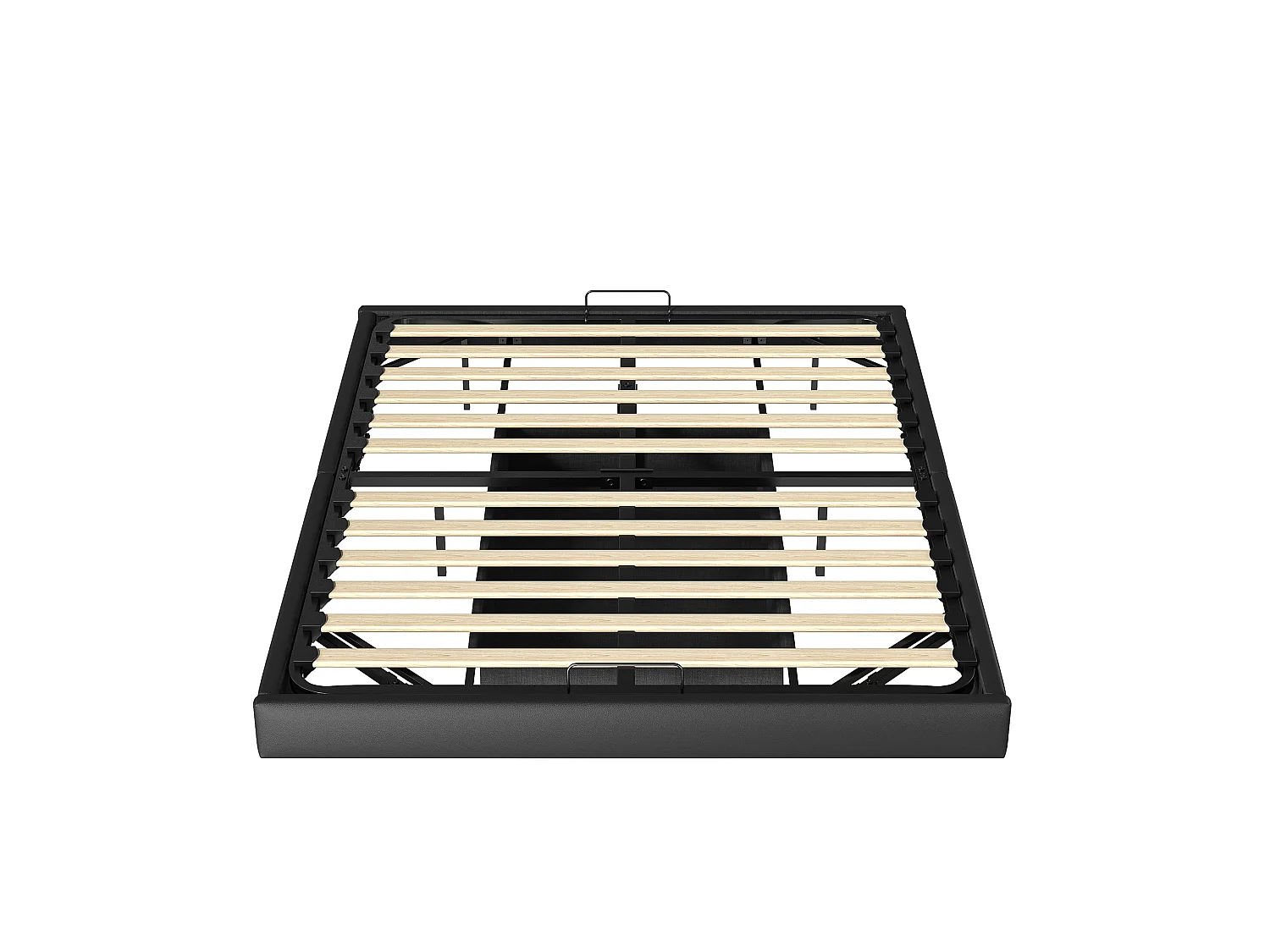 Cadre de lit flottant 160 x 200 cm - avec éclairage LED et espace de rangement - sans tête de lit - PU - noir