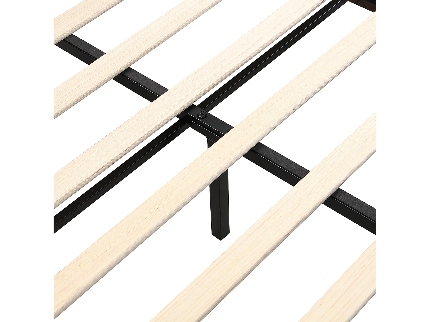 Lit coffre 140x200 cm avec sommier - tête de lit avec rangement et 2 tiroirs - en bois - marron (sans matelas)