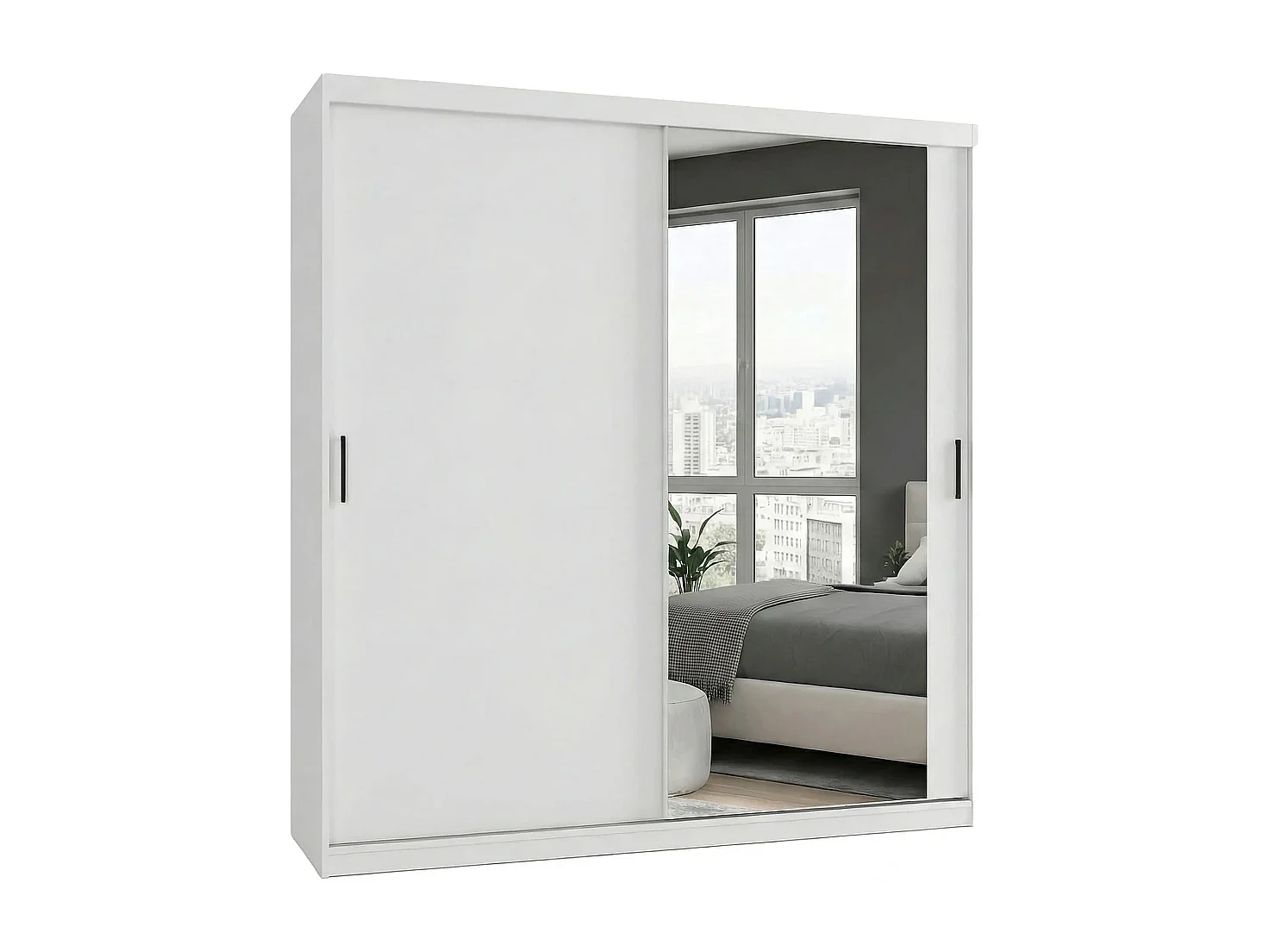 Armoire - 200 cm blanc mat - Mirano