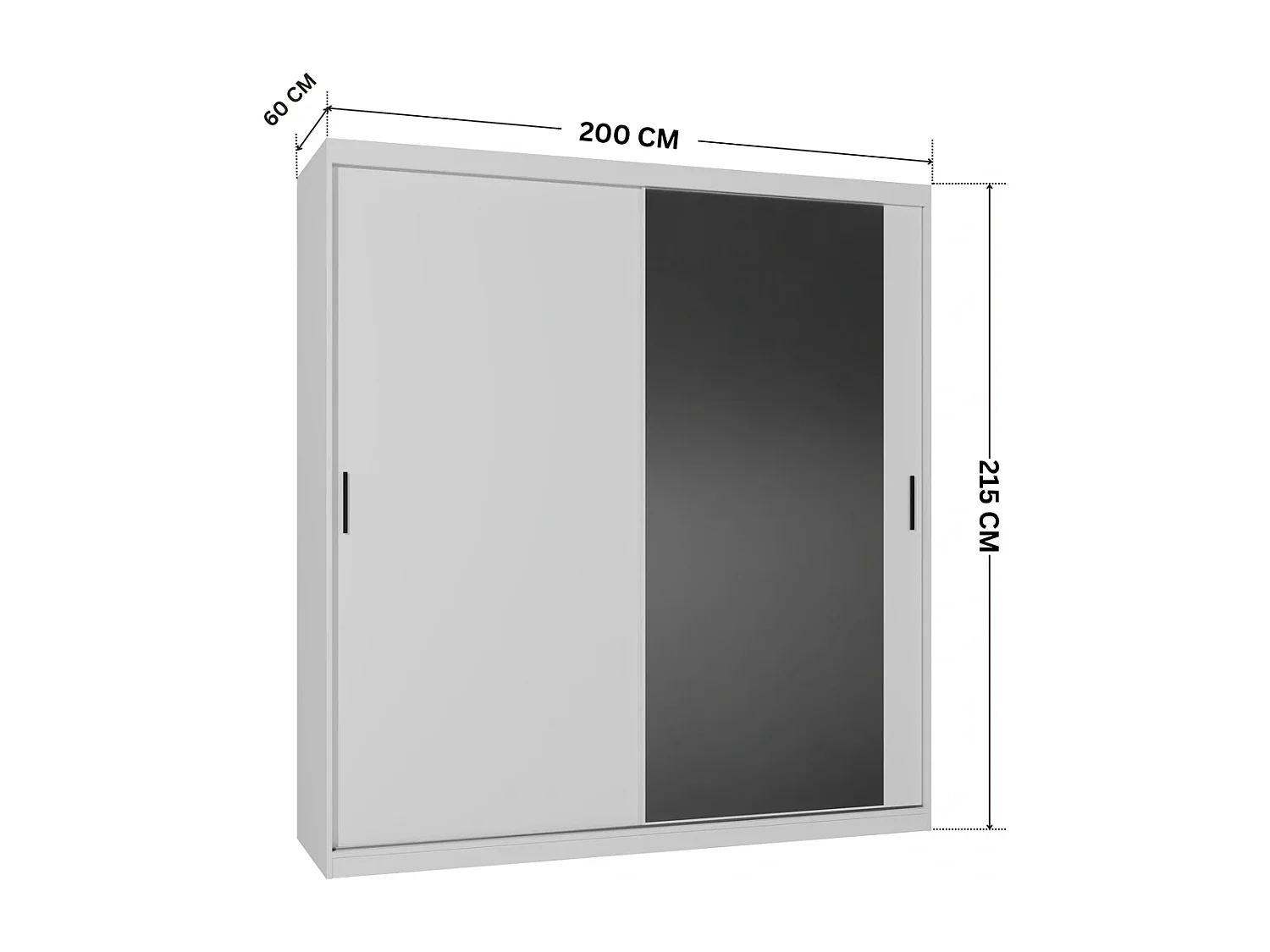 Armoire - 200 cm blanc mat - Mirano