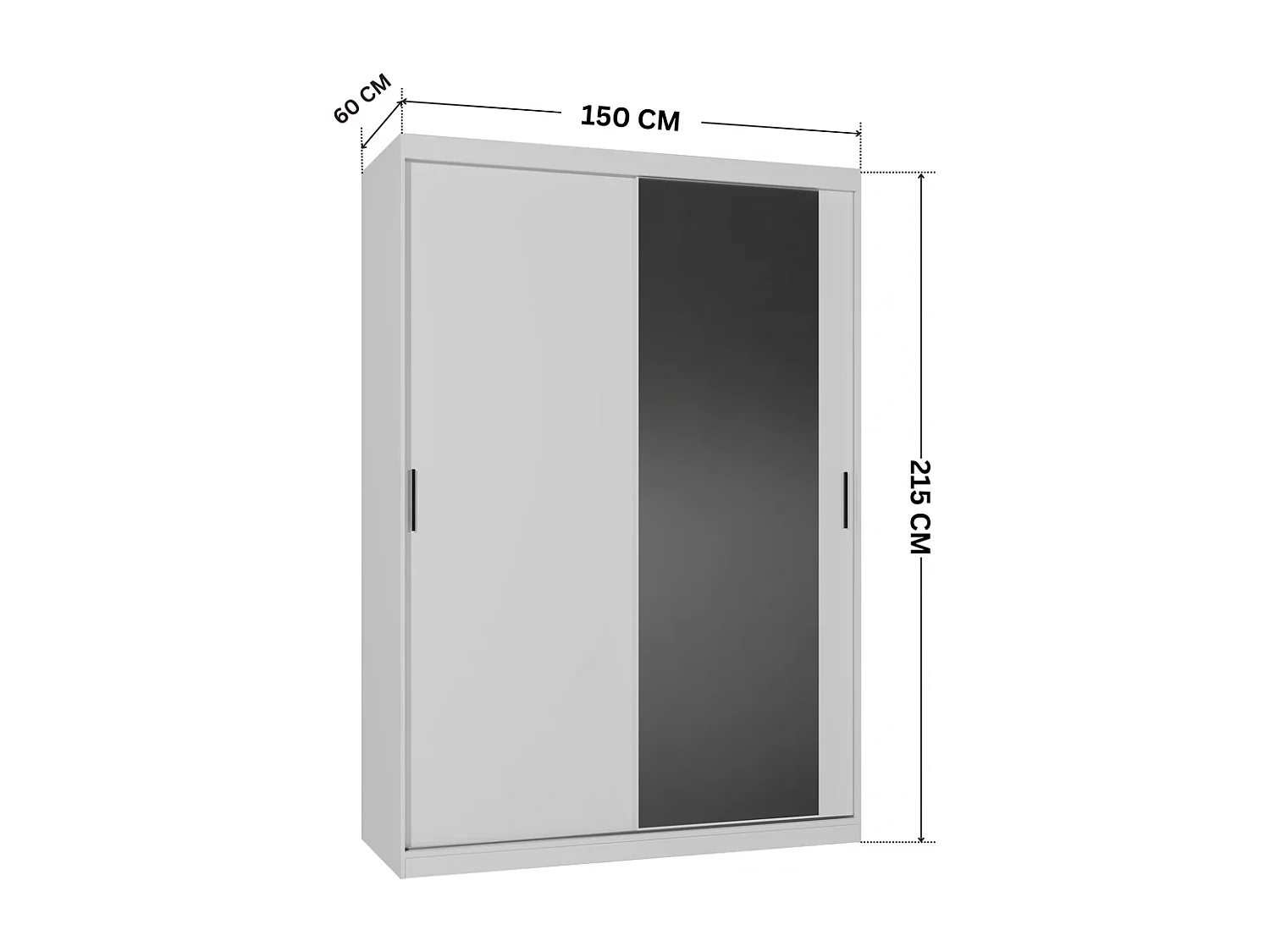 Armoire - 150 cm blanc mat - Mirano