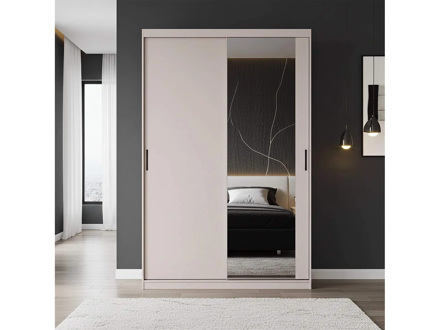 Armoire - 150 cm blanc mat - Mirano