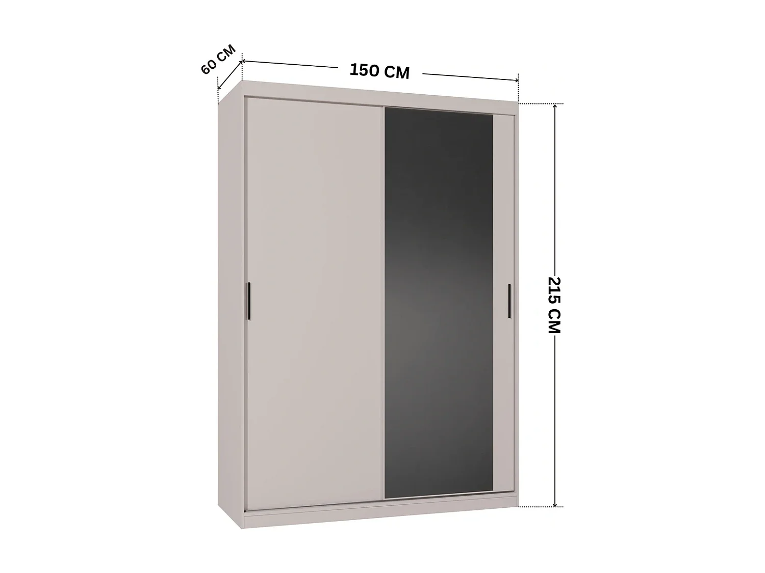 Armoire - 150 cm blanc mat - Mirano