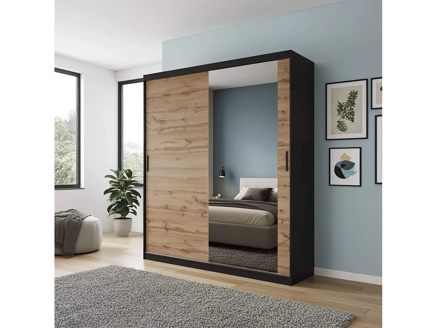 Armoire - 200 cm chêne wotan - Mirano