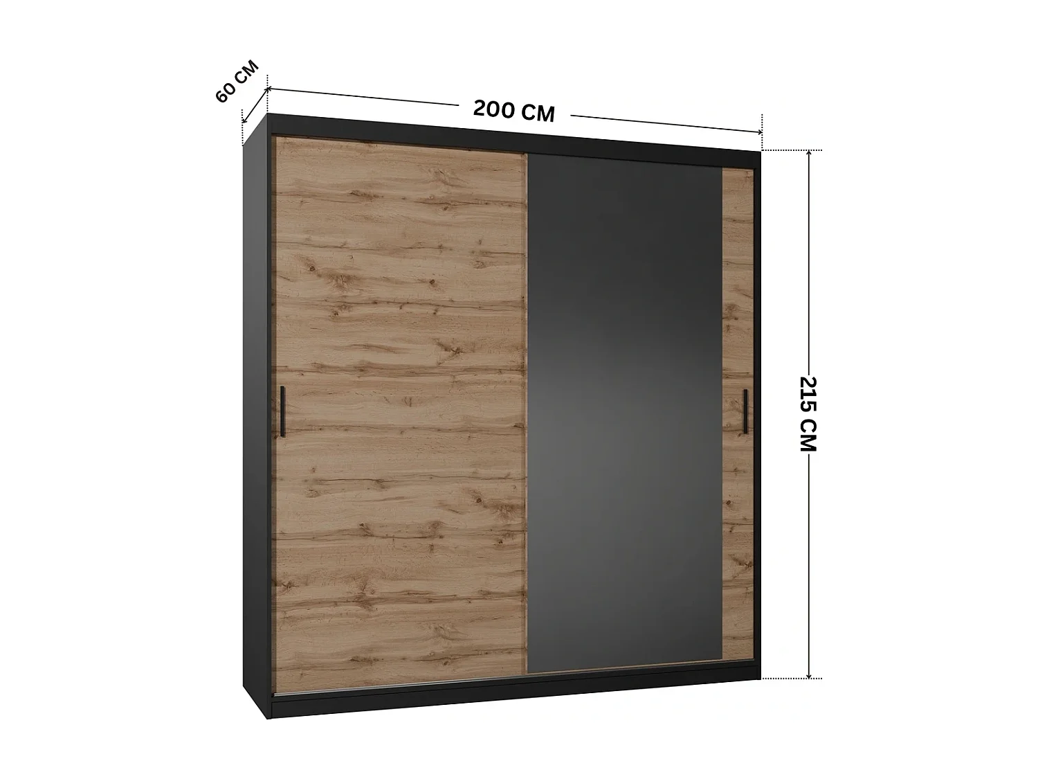 Armoire - 200 cm chêne wotan - Mirano