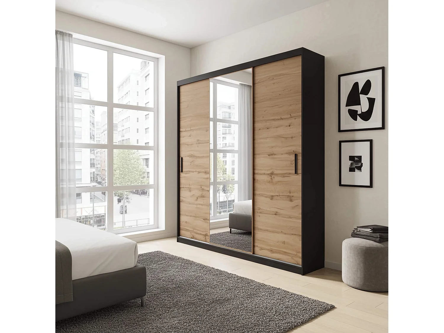 Kledingkast - 250 cm wotan eiken - Mirano