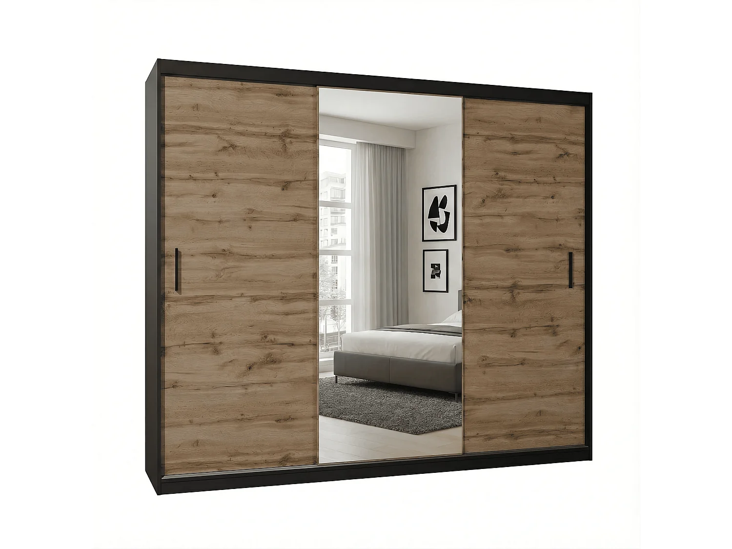 Kledingkast - 250 cm wotan eiken - Mirano