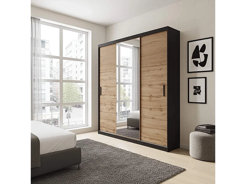 Kledingkast - 250 cm wotan eiken - Mirano