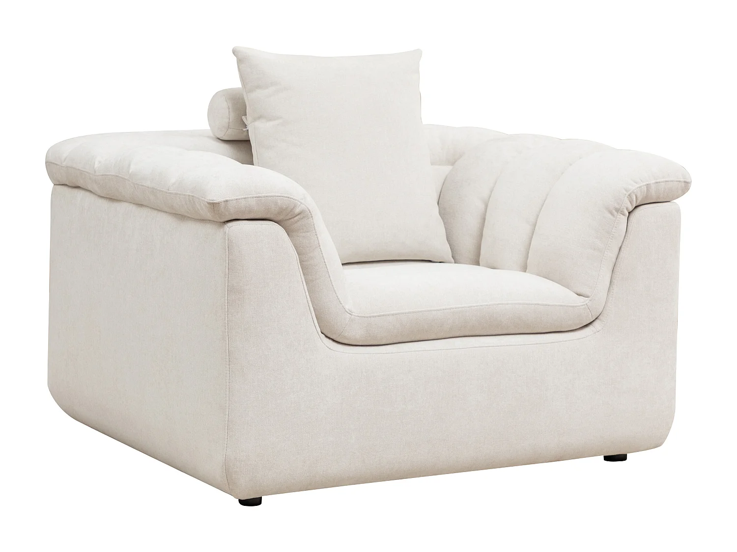 Fauteuil en tissu blanc cassé CAZOCHA