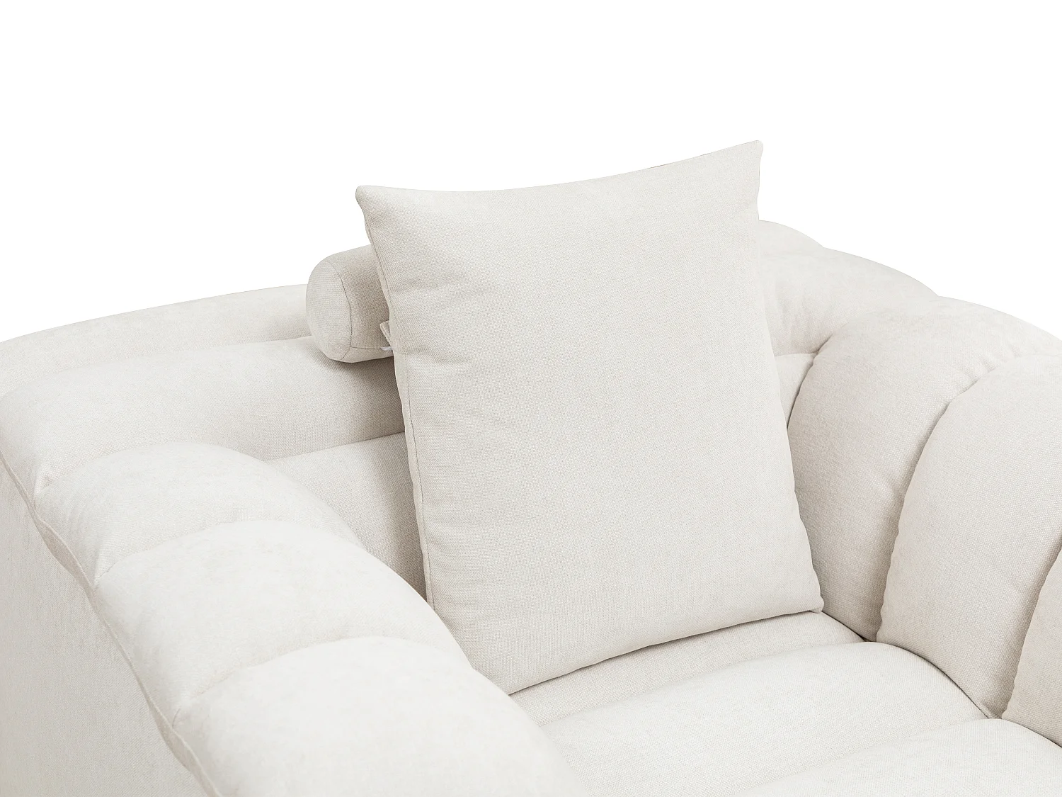 Fauteuil en tissu blanc cassé CAZOCHA