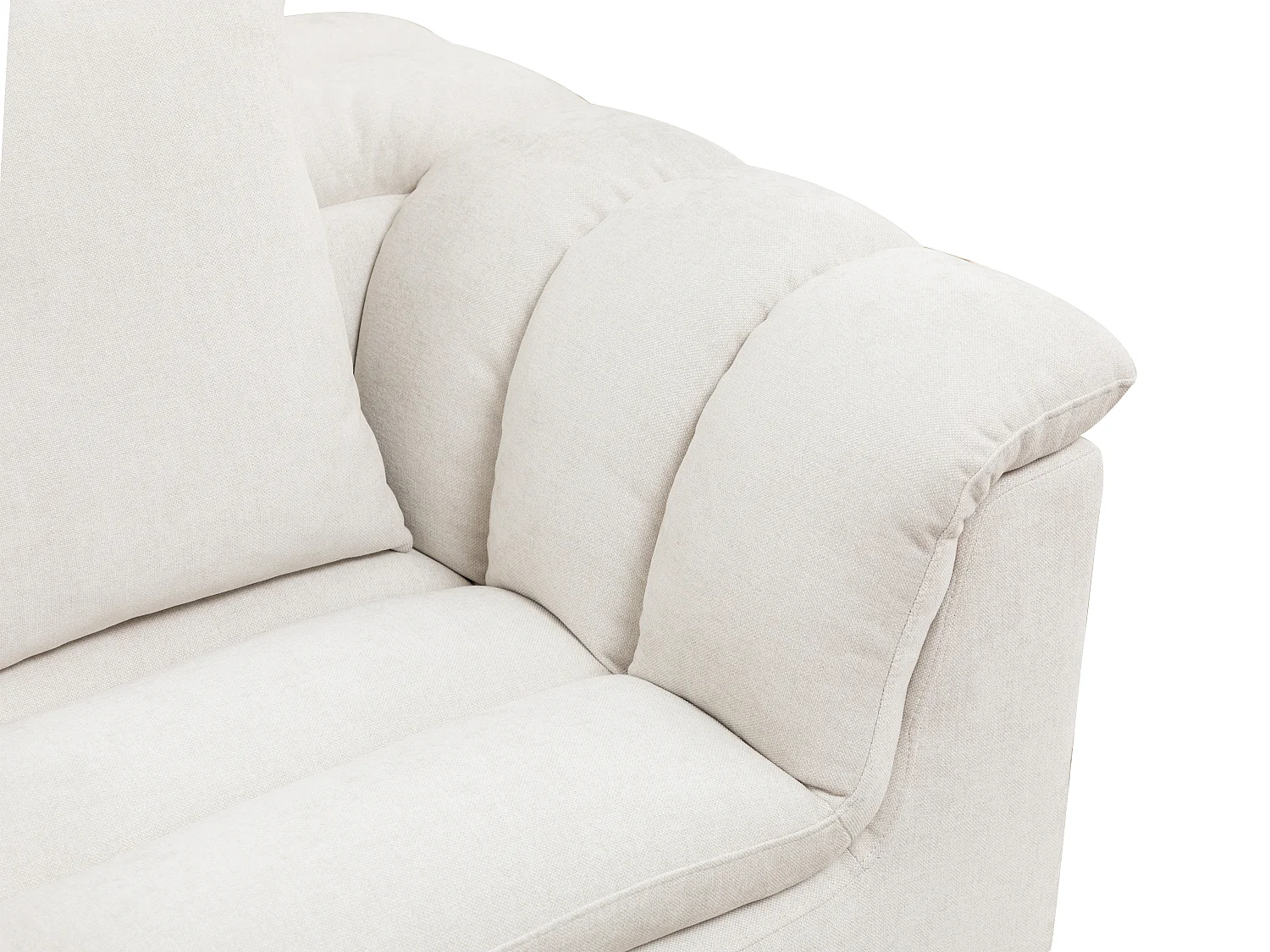 Fauteuil en tissu blanc cassé CAZOCHA