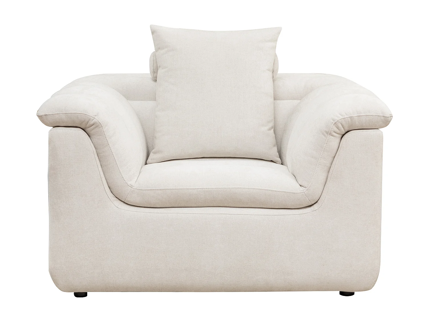 Fauteuil en tissu blanc cassé CAZOCHA