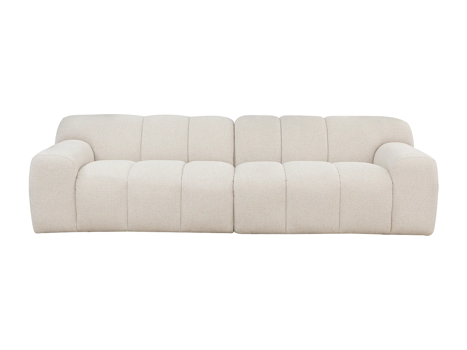 Canapé 4 places en tissu chenille beige ATUJU