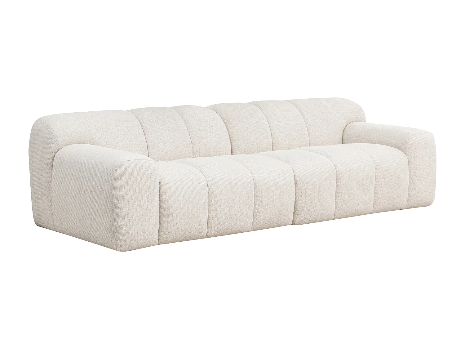Canapé 4 places en tissu chenille beige ATUJU